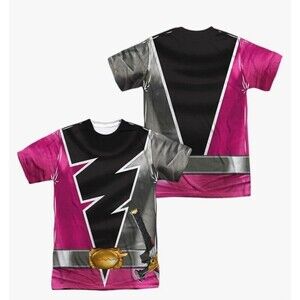 Logovision Classic Power Rangers Dino Fury Pink Ranger Unisex Adult T Shirt XL